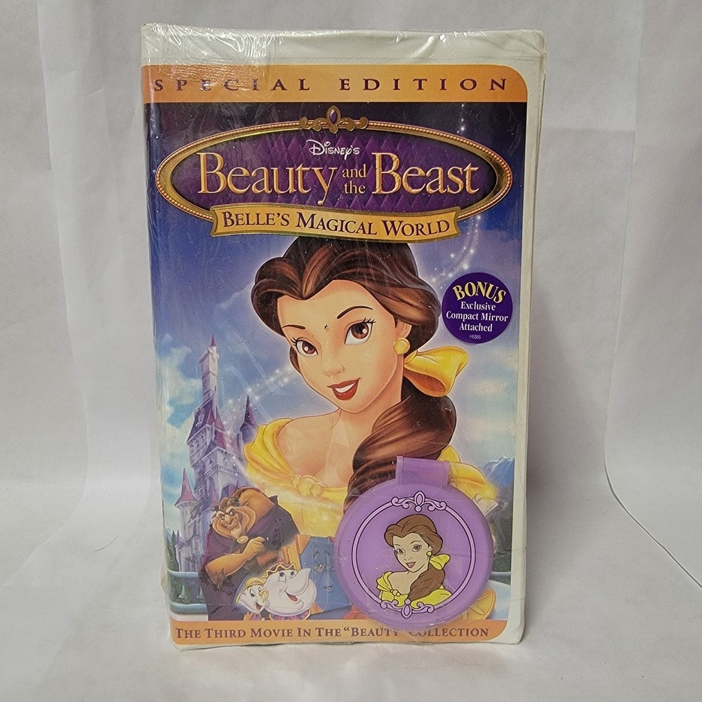 Rare Disney Beauty and the Beast Belles Magical World VHS Special Edition Mirror